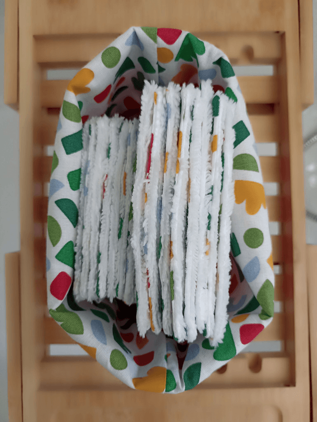 Ensemble panier avec lots de 8 lingettes et de 8 carrés visage - Art