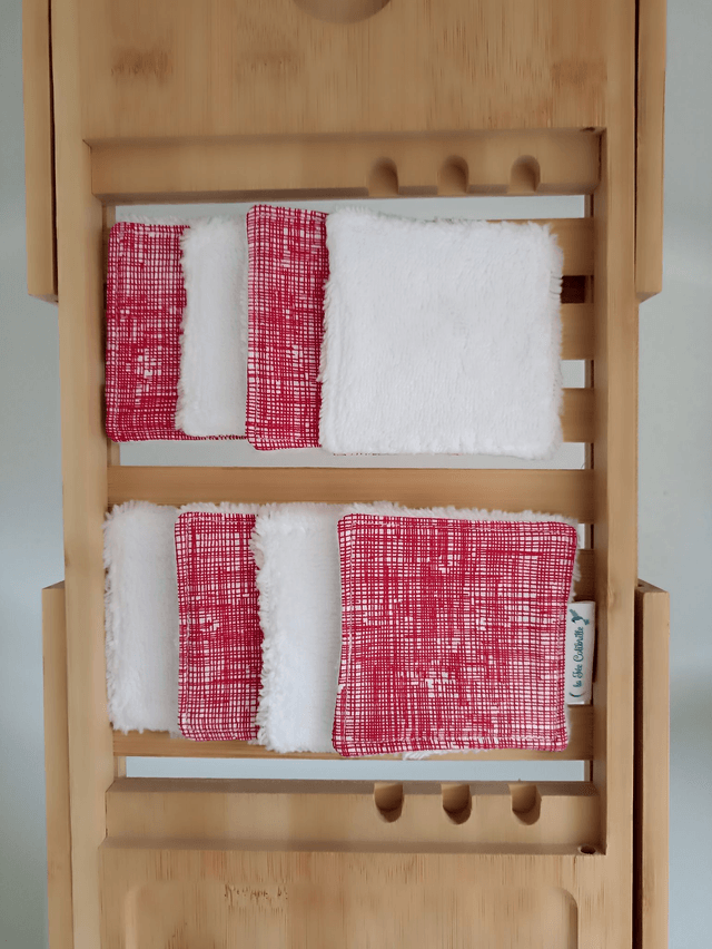 Ensemble panier avec lots de 8 lingettes et de 8 carrés visage - Redup