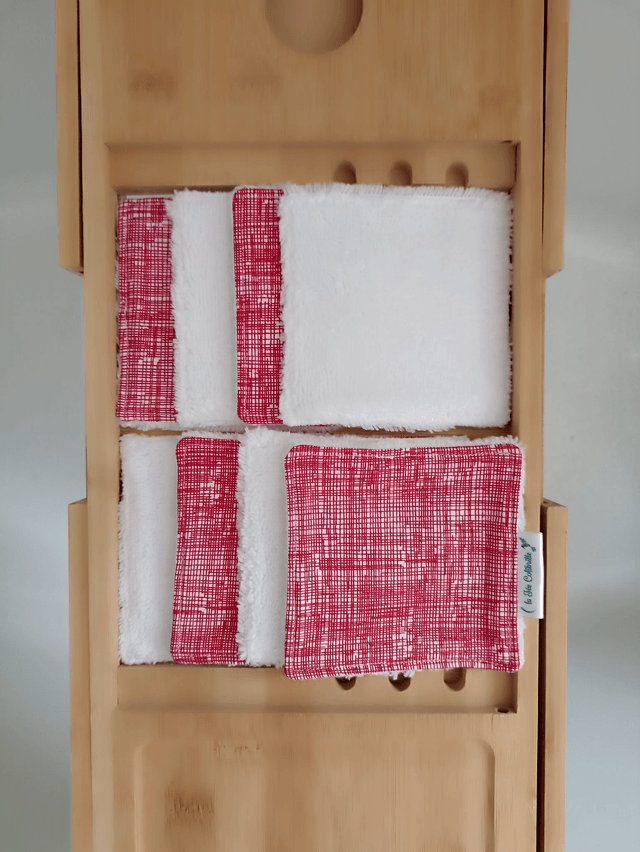 Ensemble panier avec lots de 8 lingettes et de 8 carrés visage - Redup