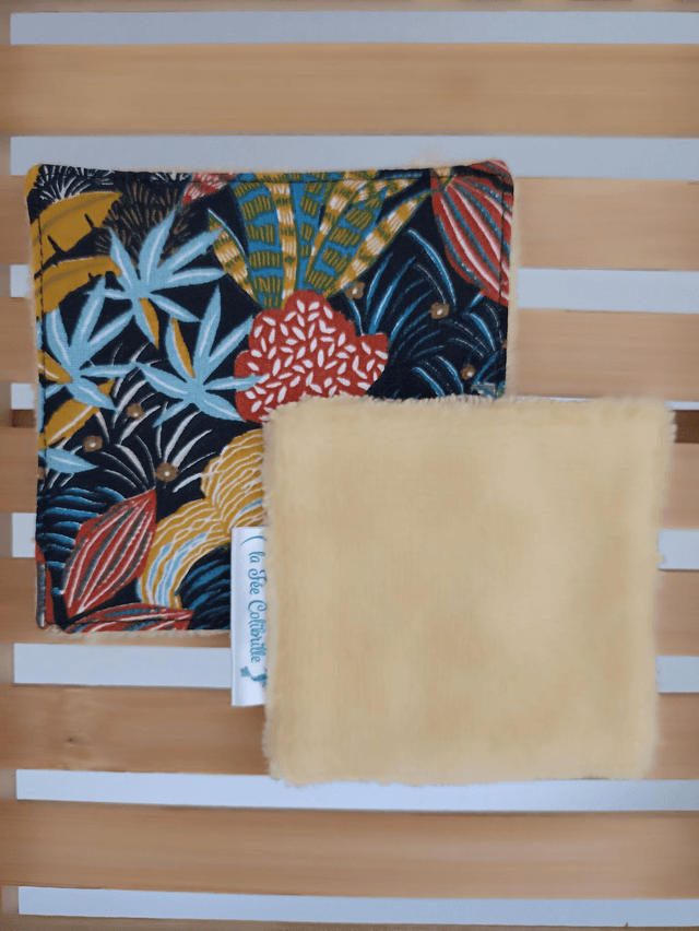Ensemble panier avec lots de 8 lingettes et de 8 carrés visage - Natura