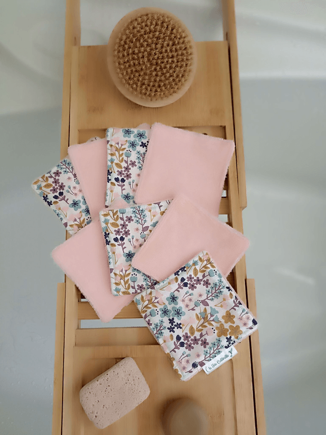 Ensemble de 8 lingettes avec pochon assorti - Romance