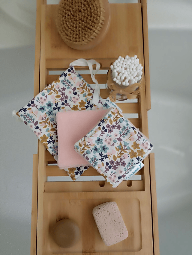 Ensemble de 8 lingettes avec pochon assorti - Romance