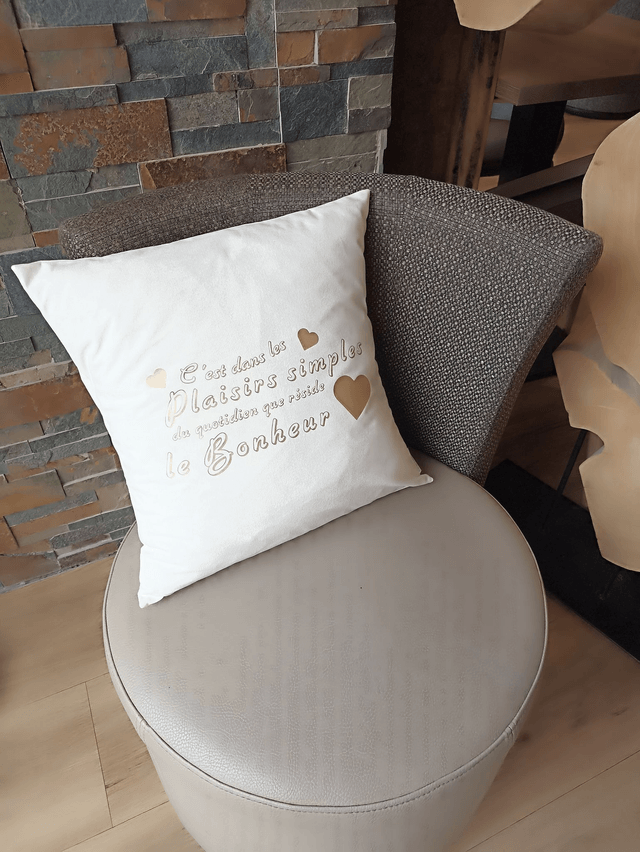 Coussin citation / Bonheur