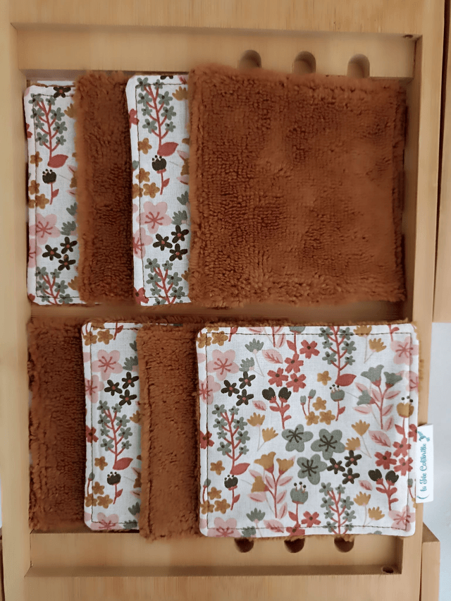 Ensemble de 8 lingettes avec pochon assorti - Spring