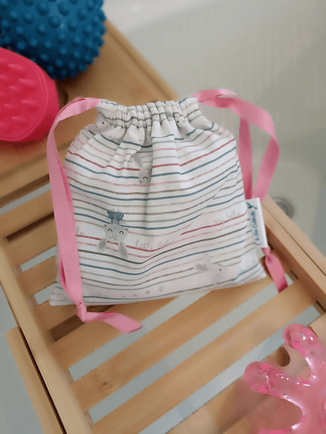 Ensemble de 8 lingettes avec pochon assorti - Lapinou