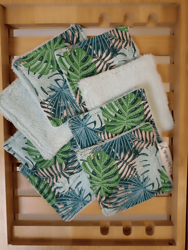 Ensemble panier avec lots de 8 lingettes et de 8 carrés visage - Amazonia