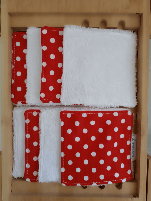 Ensemble de 8 lingettes avec pochon assorti - Elégance